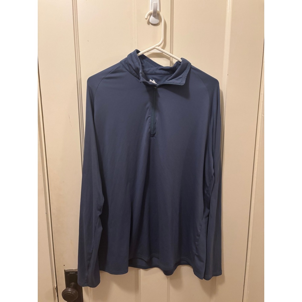 AndersonOrd Mens Performance Quarter Zip Pullover Navy Blue Golf Shirt Large